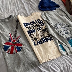 Gymboree British Rock Music Shirts Set of 3 sz 12
